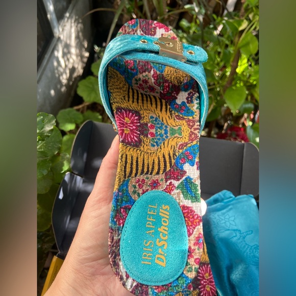 DR. SCHOLL'S Tiger Original Iris Apfel Collaboration Velvet Sandals/Clogs. NWT - Picture 12 of 16